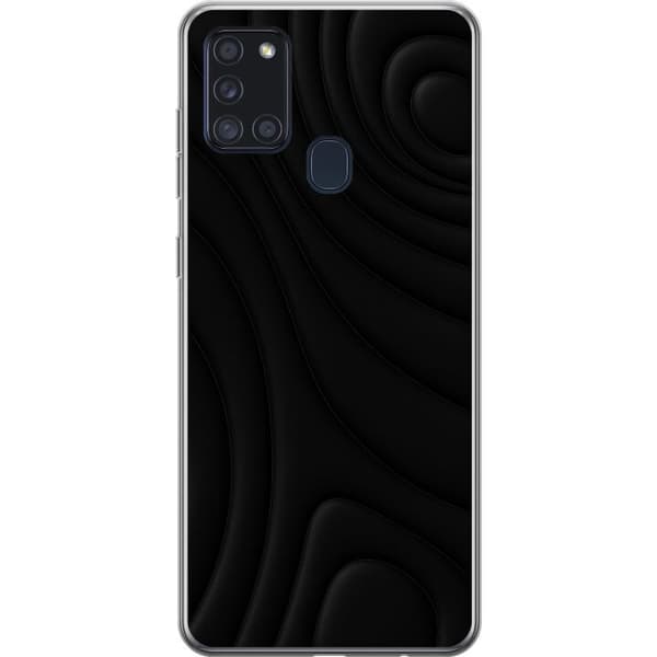 Samsung Galaxy A21s Gjennomsiktig deksel Svarte Bølger