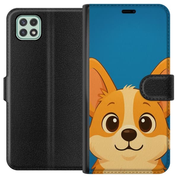 Samsung Galaxy A22 5G Tegnebogsetui Hello Corgi