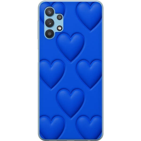 Samsung Galaxy A32 5G Gennemsigtig cover Blå Hjerter