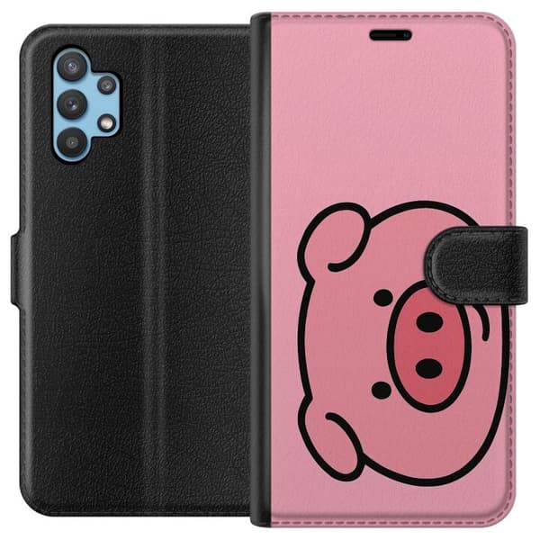 Samsung Galaxy A32 5G Lompakkokotelo Kawaii Piggy