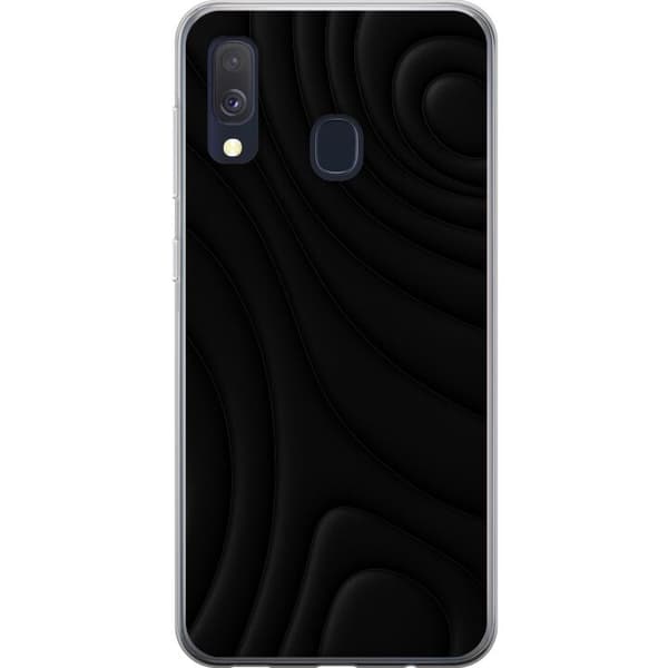 Samsung Galaxy A40 Gjennomsiktig deksel Svarte Bølger