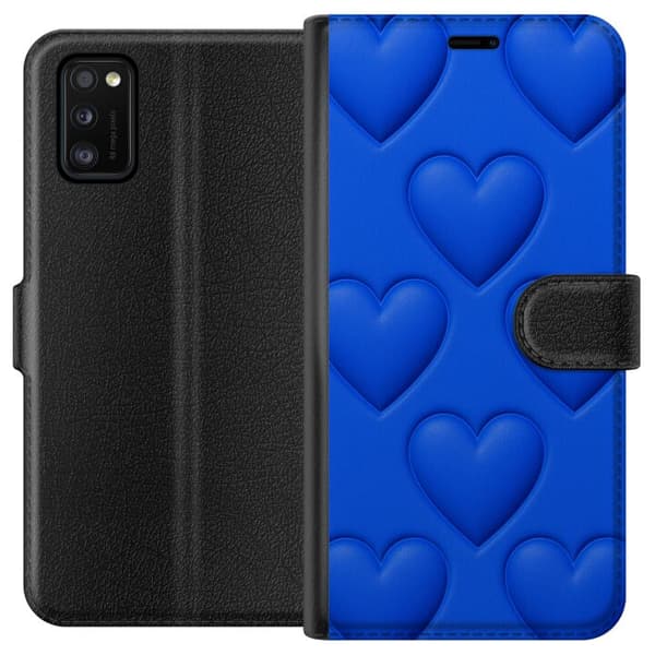 Samsung Galaxy A41 Tegnebogsetui Blå Hjerter