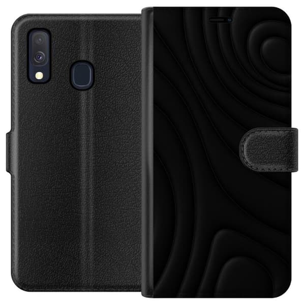Samsung Galaxy A40 Plånboksfodral Black Waves
