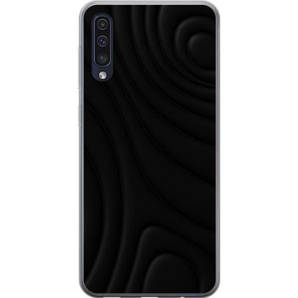 Samsung Galaxy A50 Gennemsigtig cover Sorte Bølger