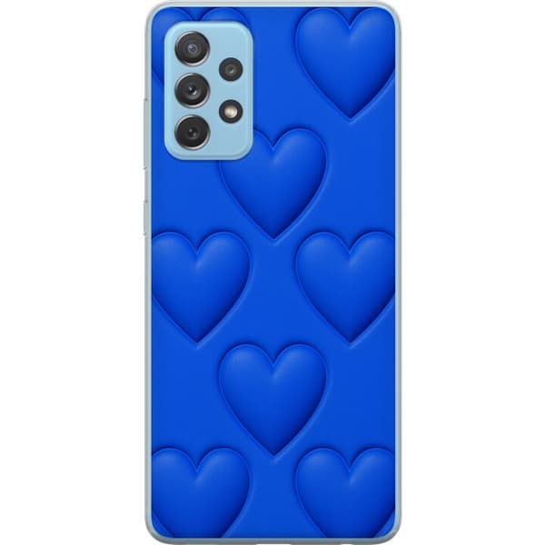 Samsung Galaxy A52 5G Gennemsigtig cover Blå Hjerter