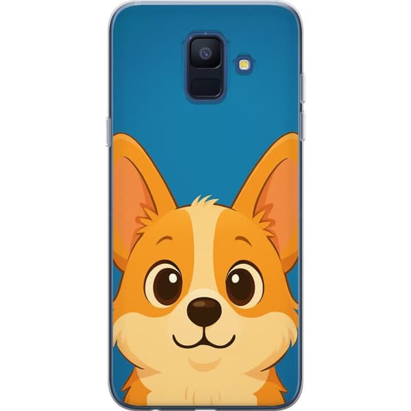Samsung Galaxy A6 (2018) Genomskinligt Skal Hello Corgi