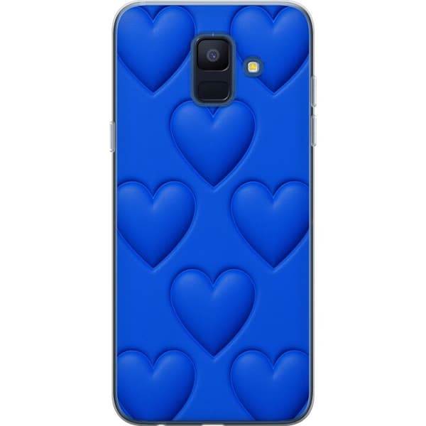 Samsung Galaxy A6 (2018) Läpinäkyvä kuori Siniset Sydämet