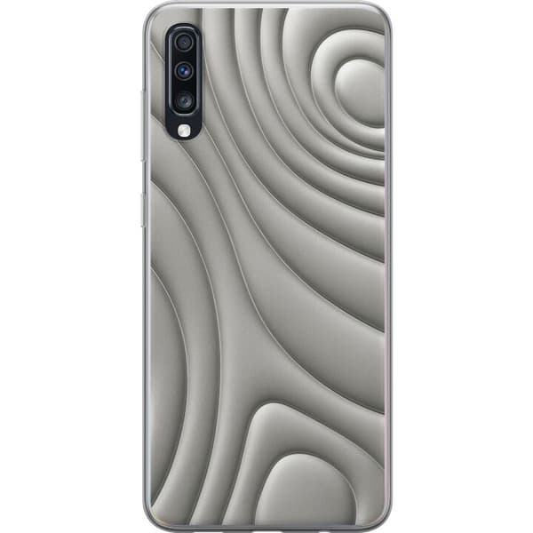 Samsung Galaxy A70 Genomskinligt Skal Silver Waves