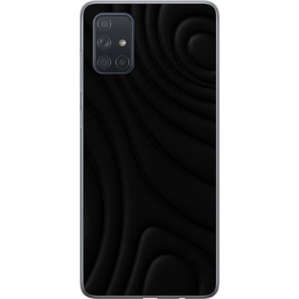 Samsung Galaxy A71 Genomskinligt Skal Black Waves