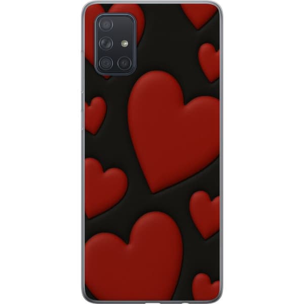 Samsung Galaxy A71 Genomskinligt Skal Red Velvet Hearts
