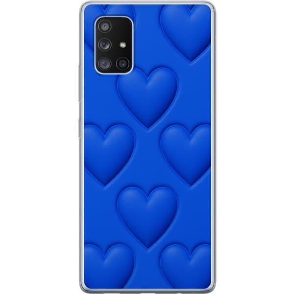 Samsung Galaxy A71 5G Genomskinligt Skal Blue Hearts