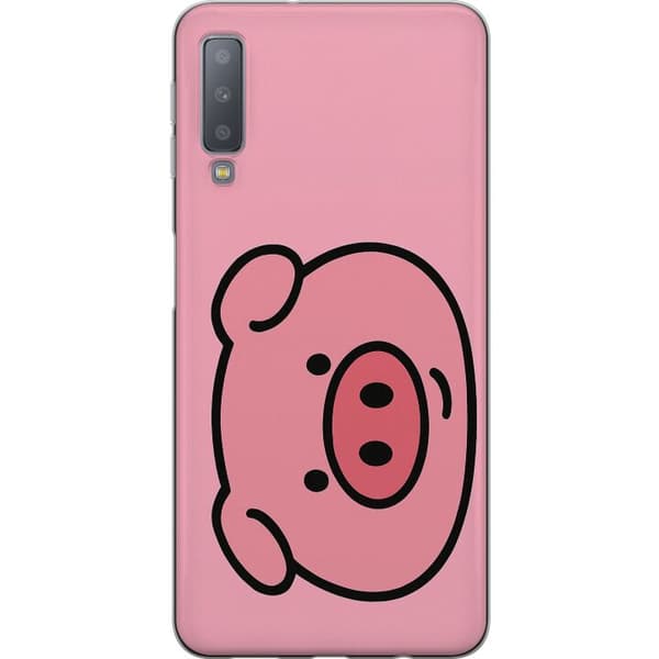 Samsung Galaxy A7 (2018) Gennemsigtig cover Kawaii Piggy