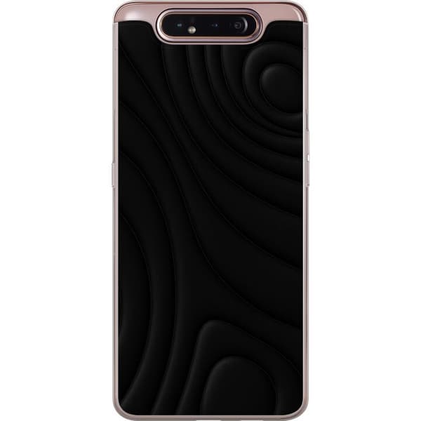 Samsung Galaxy A80 Gjennomsiktig deksel Svarte Bølger