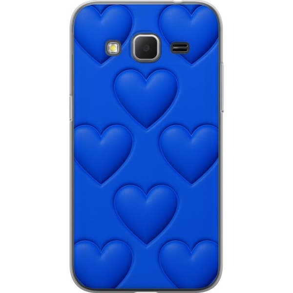 Samsung Galaxy Core Prime Gjennomsiktig deksel Blå Hjerter