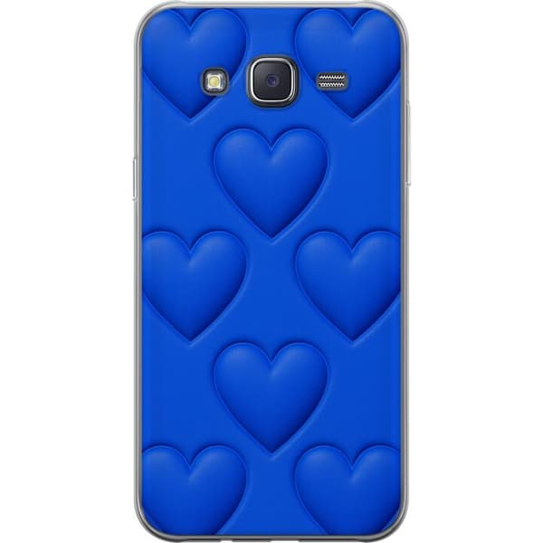 Samsung Galaxy J5 Gjennomsiktig deksel Blå Hjerter