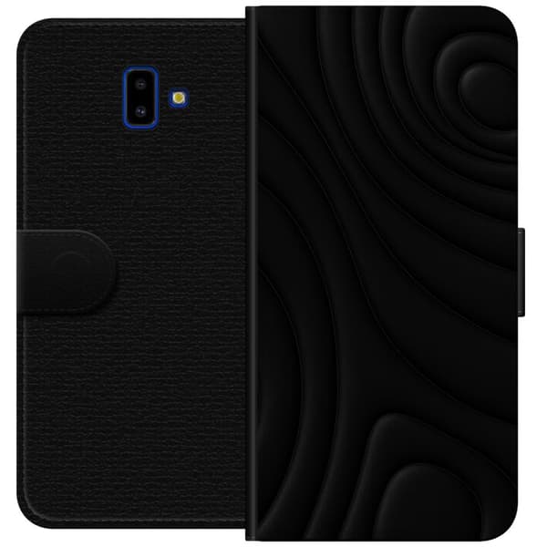 Samsung Galaxy J6+ Lommeboketui Svarte Bølger