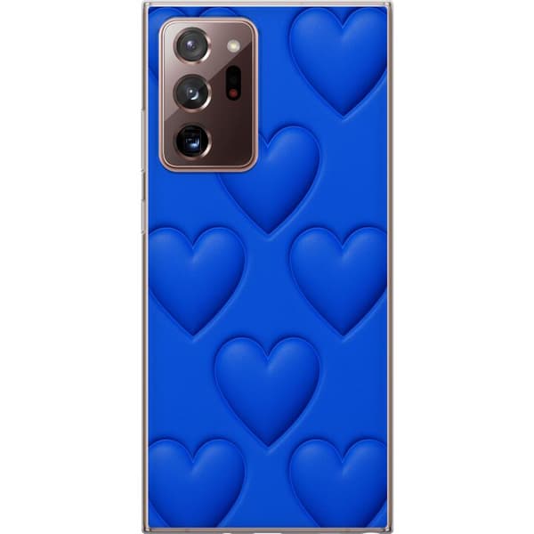 Samsung Galaxy Note20 Ultra Gennemsigtig cover Blå Hjerter
