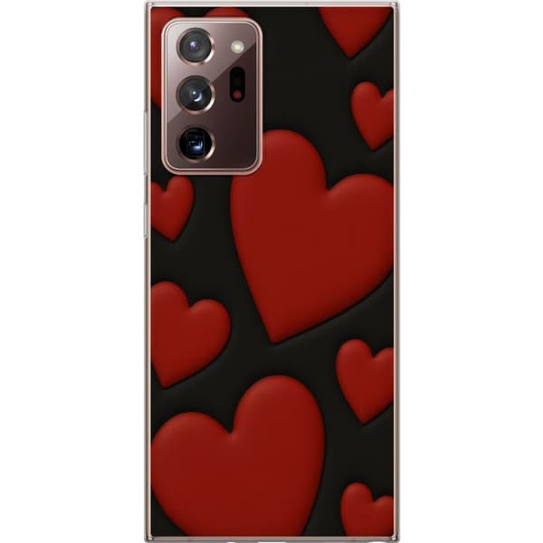 Samsung Galaxy Note20 Ultra Genomskinligt Skal Red Velvet Hearts