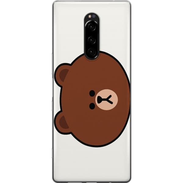 Sony Xperia 1 Läpinäkyvä kuori line friends brown