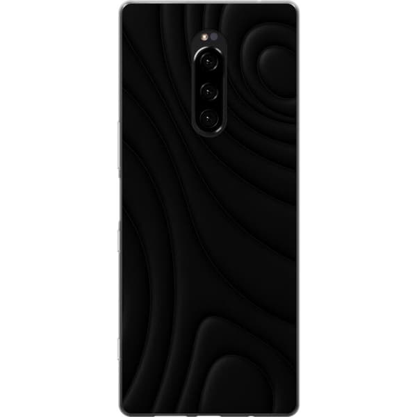 Sony Xperia 1 Gennemsigtig cover Sorte Bølger