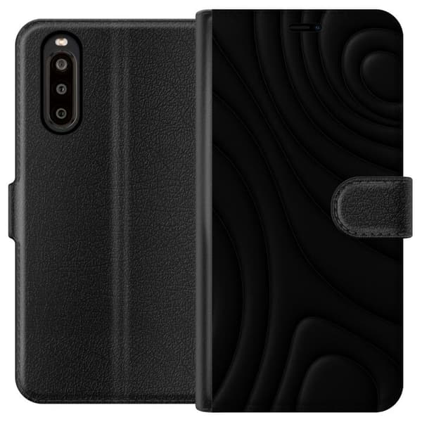 Sony Xperia 10 II Lompakkokotelo Tummat Aallot