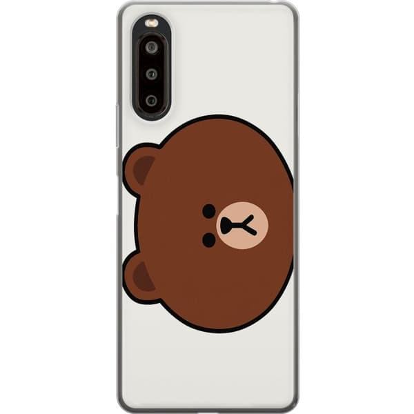 Sony Xperia 10 II Gennemsigtig cover line friends brown
