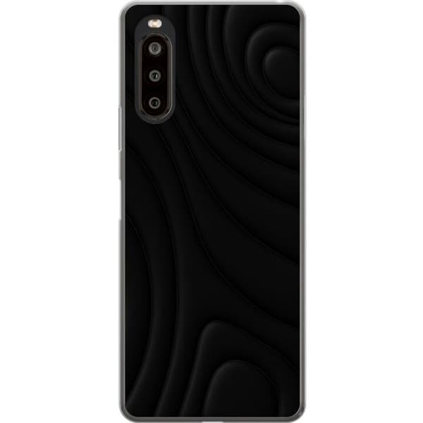 Sony Xperia 10 II Gennemsigtig cover Sorte Bølger