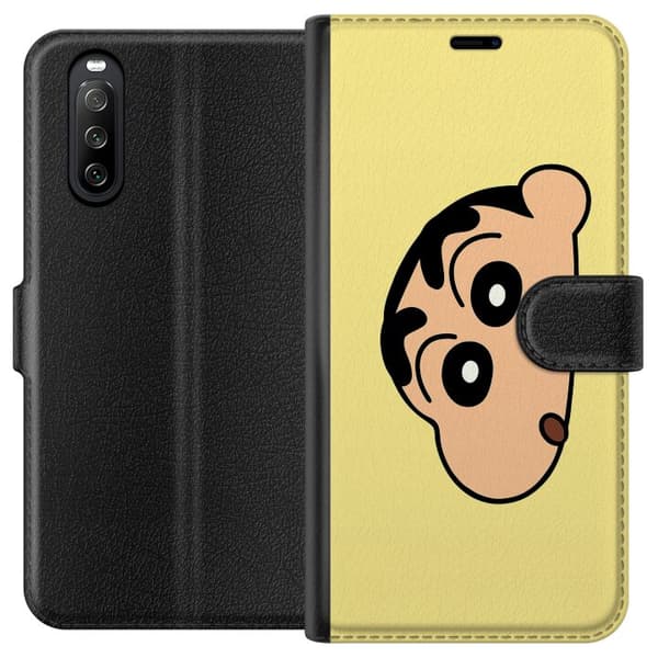 Sony Xperia 10 III Lompakkokotelo Peeking Shinchan