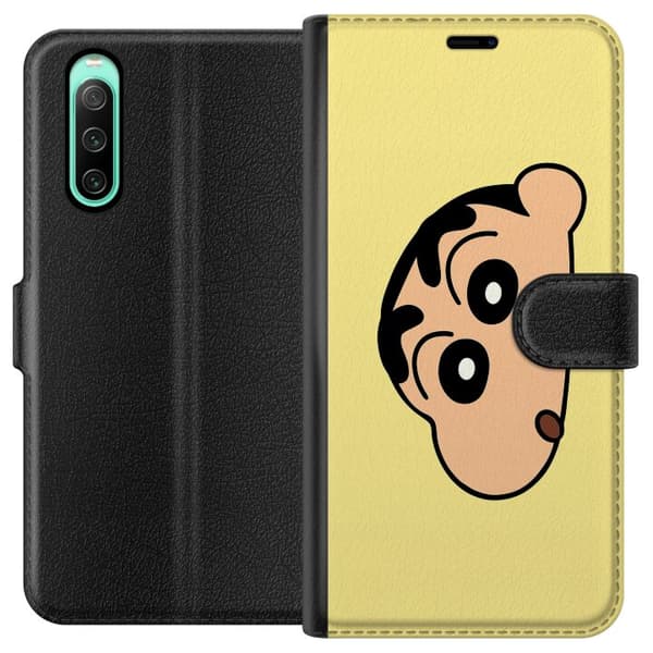 Sony Xperia 10 IV Lompakkokotelo Peeking Shinchan