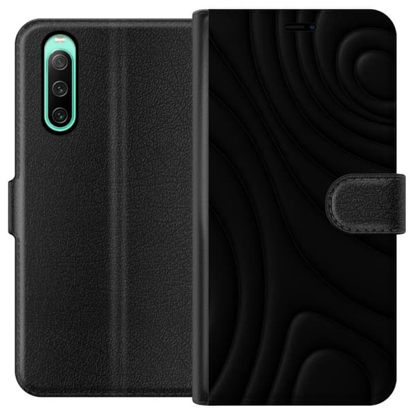 Sony Xperia 10 IV Lompakkokotelo Tummat Aallot