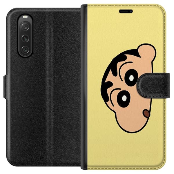 Sony Xperia 10 V Lompakkokotelo Peeking Shinchan