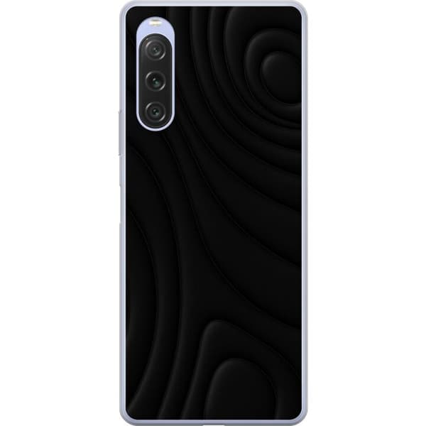 Sony Xperia 10 V Genomskinligt Skal Black Waves