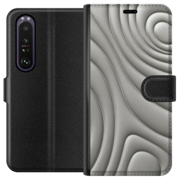 Sony Xperia 1 III Lompakkokotelo Hopea-aallot