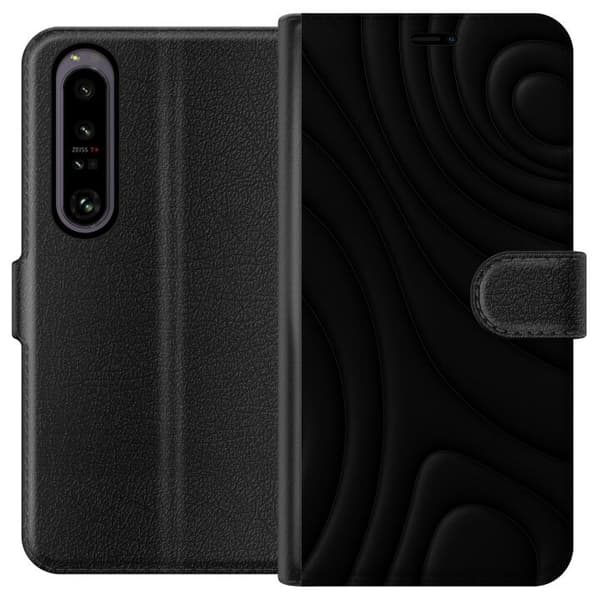 Sony Xperia 1 IV Lommeboketui Svarte Bølger