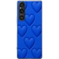 Miniatyrbillede 1 af 3: Sony Xperia 1 VI Gennemsigtig cover Blå Hjerter