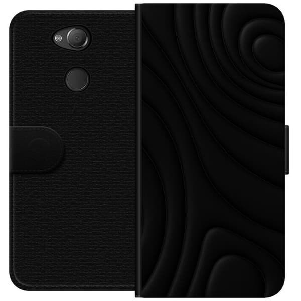 Sony Xperia XA2 Tegnebogsetui Sorte Bølger