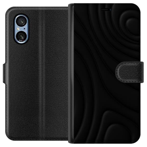 Sony Xperia 5 V Lompakkokotelo Tummat Aallot