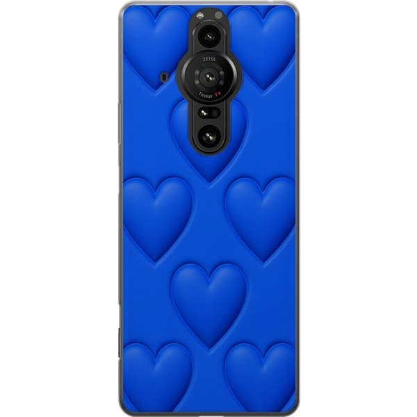 Sony Xperia Pro-I Gjennomsiktig deksel Blå Hjerter