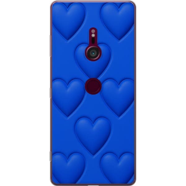 Sony Xperia XZ3 Gennemsigtig cover Blå Hjerter