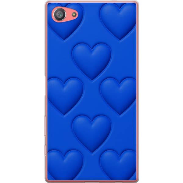 Sony Xperia Z5 Compact Läpinäkyvä kuori Siniset Sydämet
