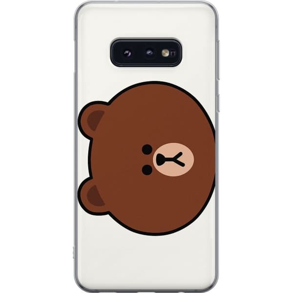 Samsung Galaxy S10e Läpinäkyvä kuori line friends brown