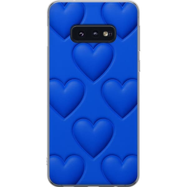 Samsung Galaxy S10e Gennemsigtig cover Blå Hjerter