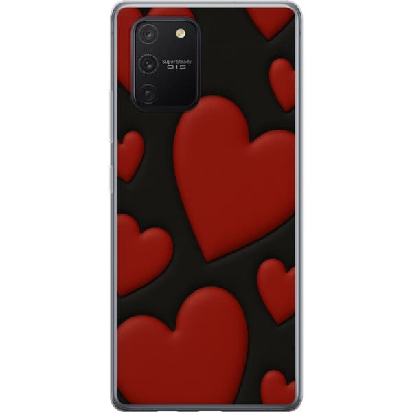 Samsung Galaxy S10 Lite Genomskinligt Skal Red Velvet Hearts