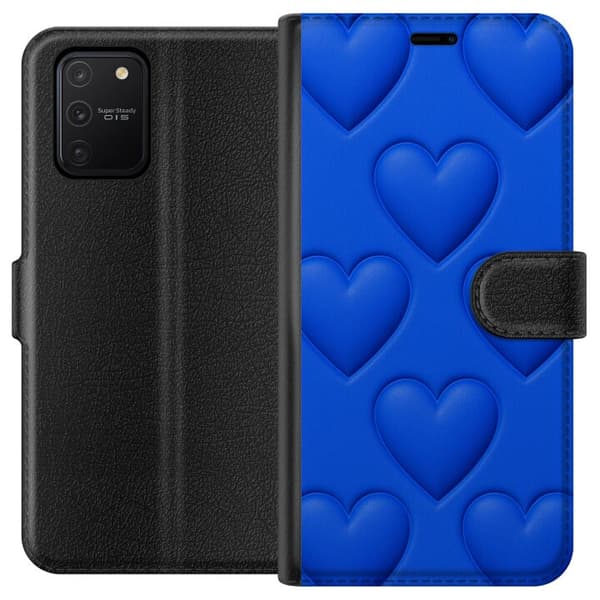 Samsung Galaxy S10 Lite Tegnebogsetui Blå Hjerter