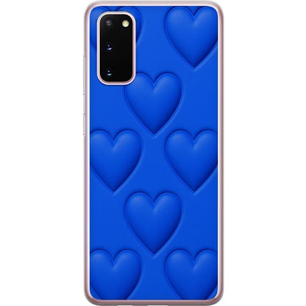 Samsung Galaxy S20 Gennemsigtig cover Blå Hjerter