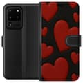 Pikkukuva 1 / 3: Samsung Galaxy S20 Ultra Lompakkokotelo Punaiset Samettisydämet