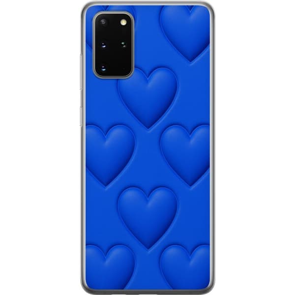 Samsung Galaxy S20+ Läpinäkyvä kuori Siniset Sydämet