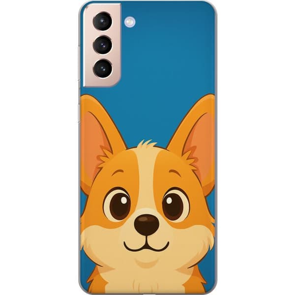Samsung Galaxy S21 Genomskinligt Skal Hello Corgi