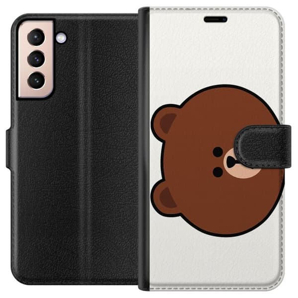 Samsung Galaxy S21 Plånboksfodral line friends brown