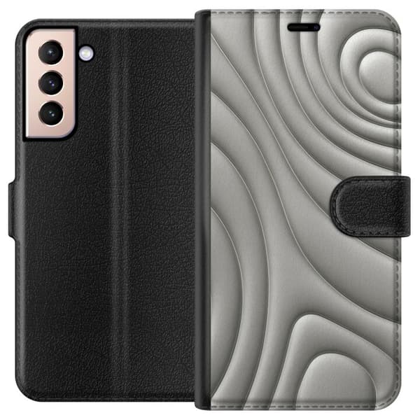 Samsung Galaxy S21 Plånboksfodral Silver Waves